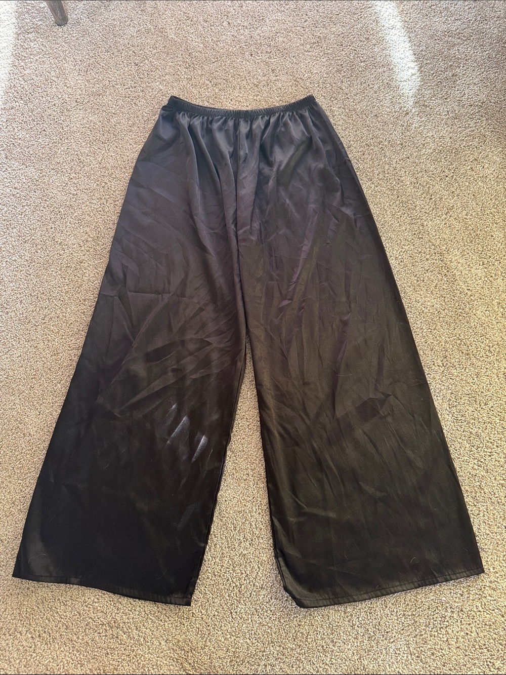 Black Wide Satin Pants